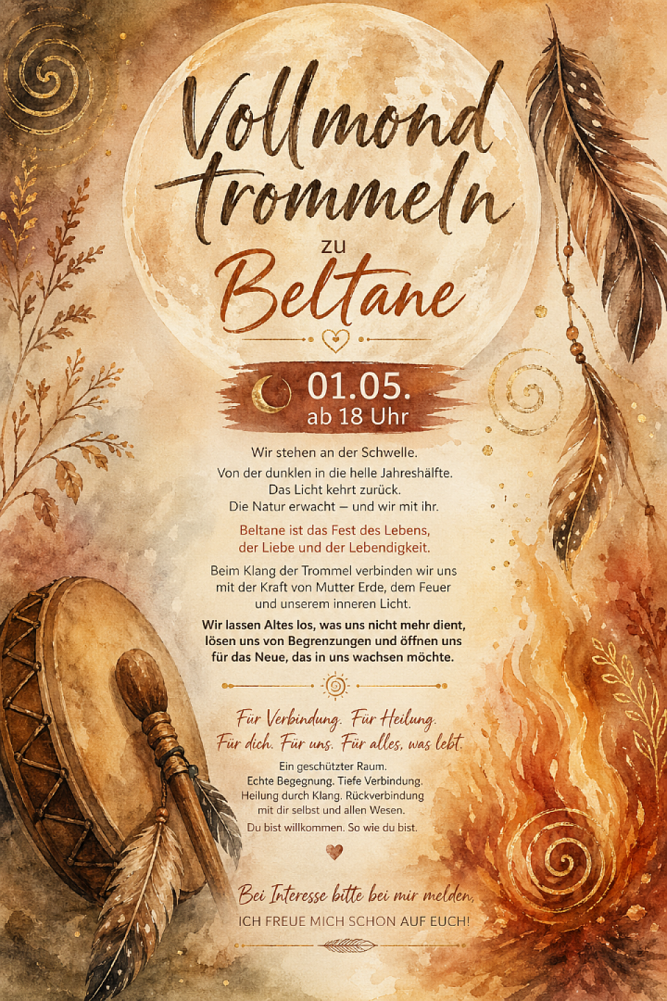 Trommel Rahmentrommel Beltane Vollmond